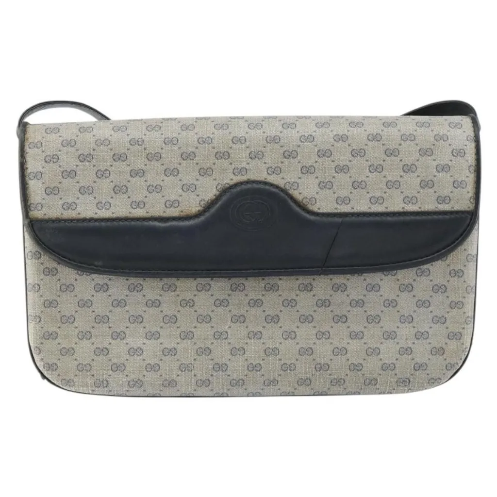 GUCCI Micro GG Supreme Shoulder Bag PVC Navy Gold 004 106 0024 Authentic - Image 5