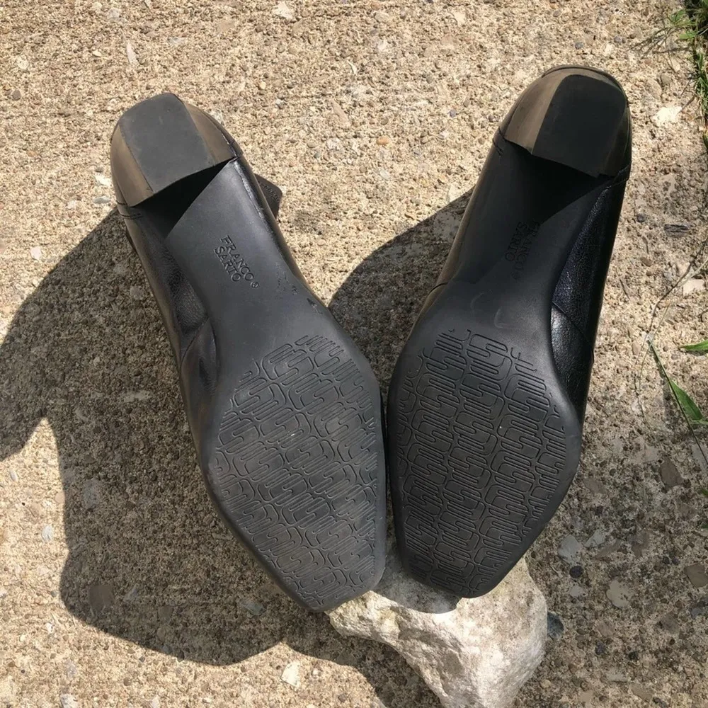 Franco Sarto Ankle Boot Bootie Black Size 10 Zipper Block heel Workwear hipster - Image 10