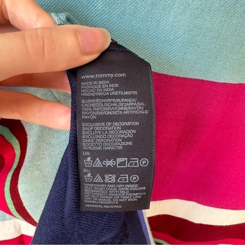 Tommy Hilfiger colorful scarf and berry scarf from Nordstrom rack set of 2 - Image 11