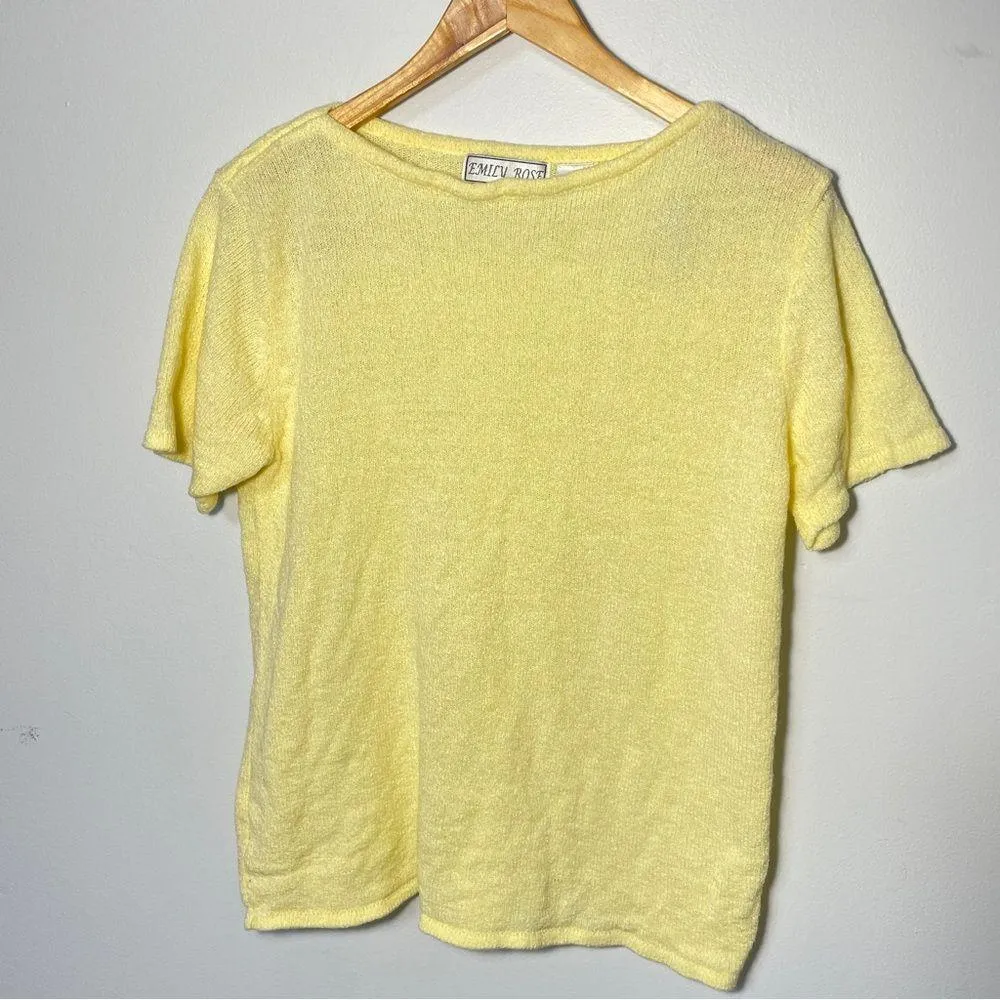 Emily Rose Vintage Y2K Butter‎ Yellow Knit Top Women’s size large - Image 9