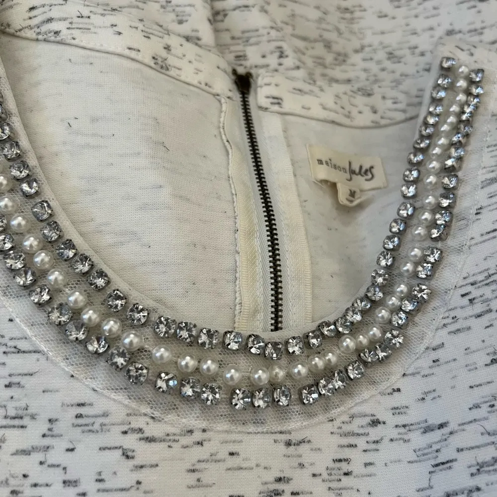 Maison Jules Short-Sleeves A-Line White Dress Size Medium - Image 9