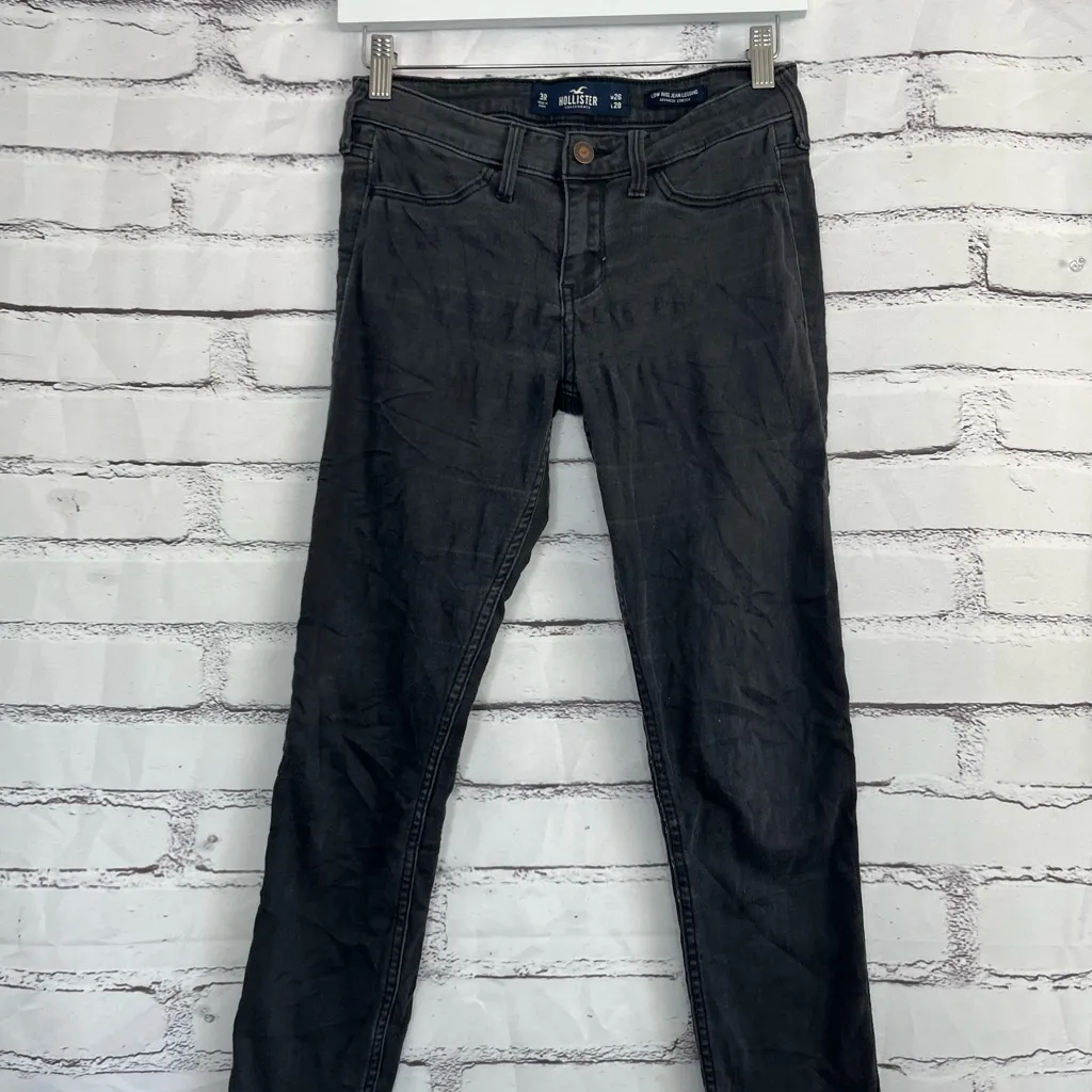 Hollister Low Rise Jean Legging Black Women’s 26x28 Skinny Jeans Stretch Denim - Image 6