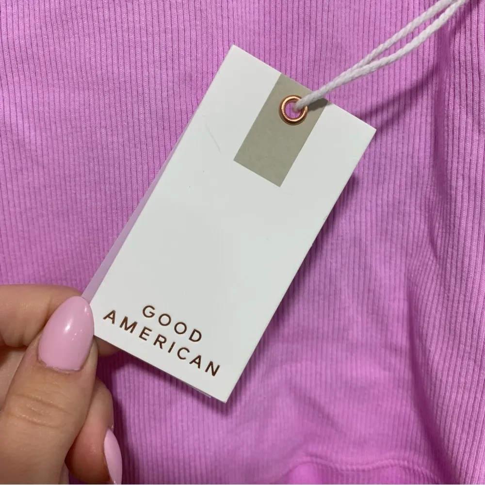 Good American Pink Candy Wash Rib Tank - Size Large - Image 5