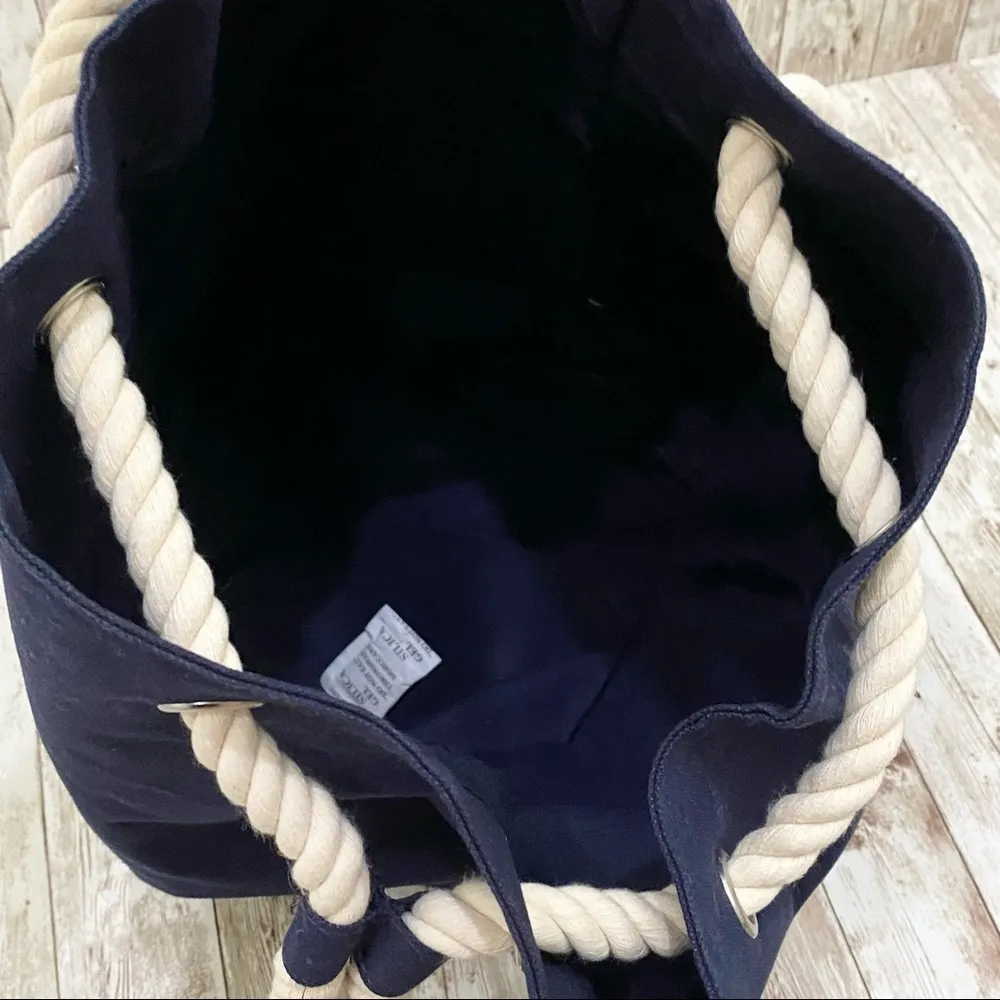 JEAN PAUL GAULTIER Navy Nautical Canvas Duffle Backpack - Image 11