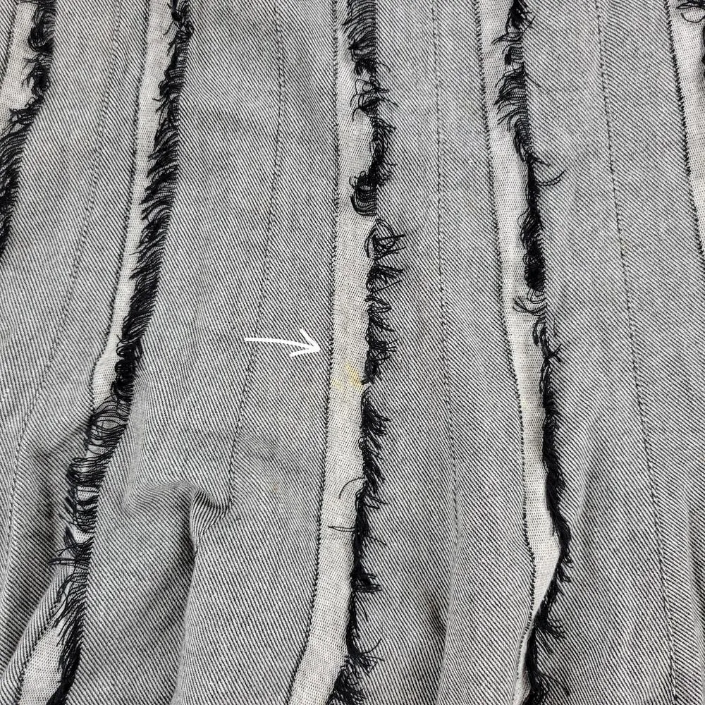 Maakif Womens Skirt 4 Gray Black Fringe Stripes Godet Fit & Flare Flowy Hem - Image 12