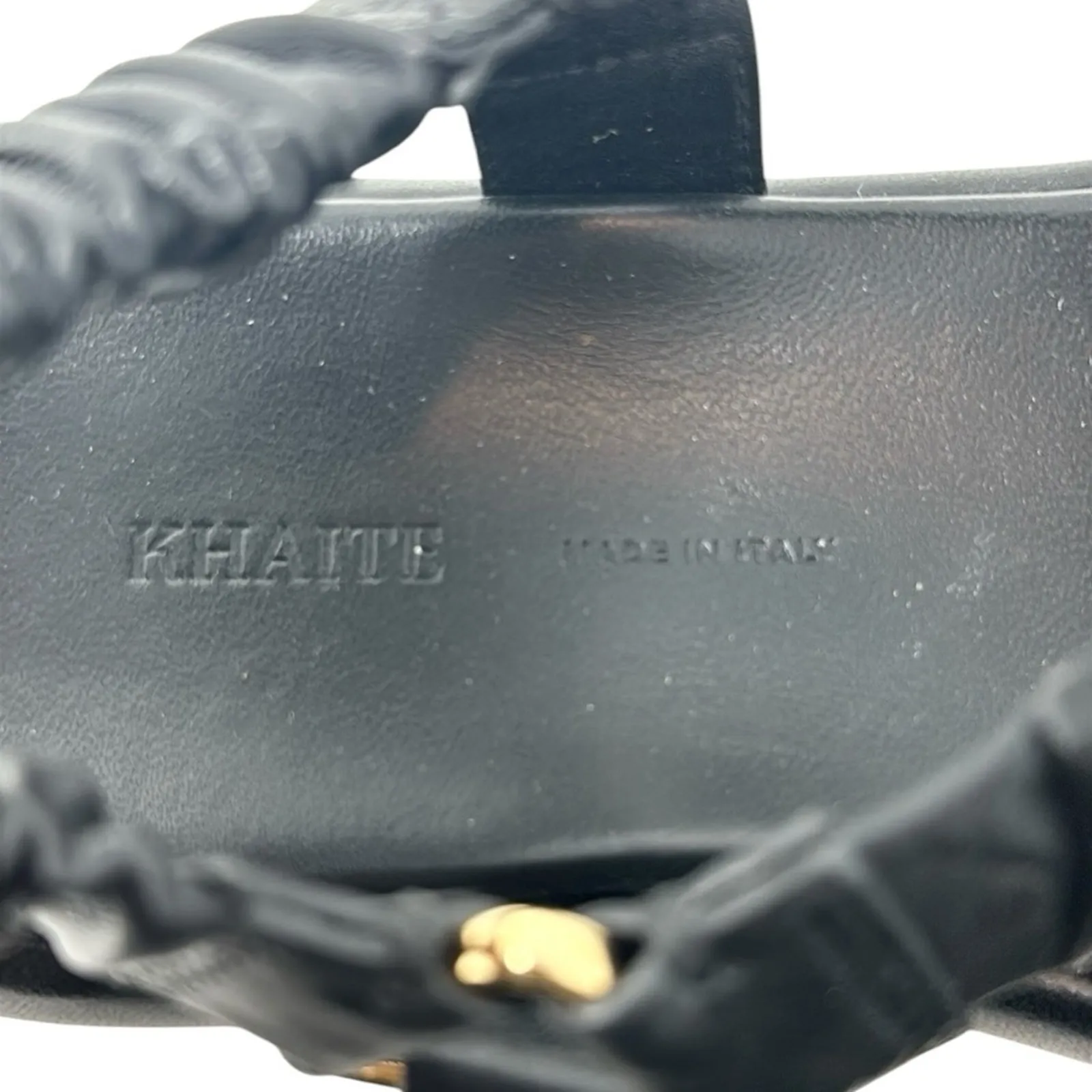 KHAITE  Puglia Leather Elasticized Strap Sandals Black Size 38 - Image 3