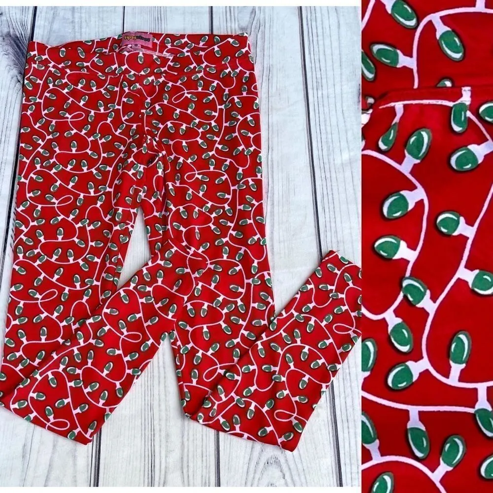 Tipsy Elves Womens Christmas String Light Leggings Size Medium Spandex Blend - Image 2