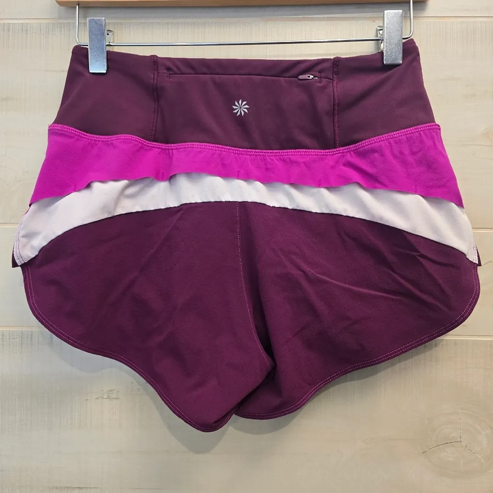 {XXS} Athleta Running Free Pink Colorblock  Athletic Shorts - Image 3
