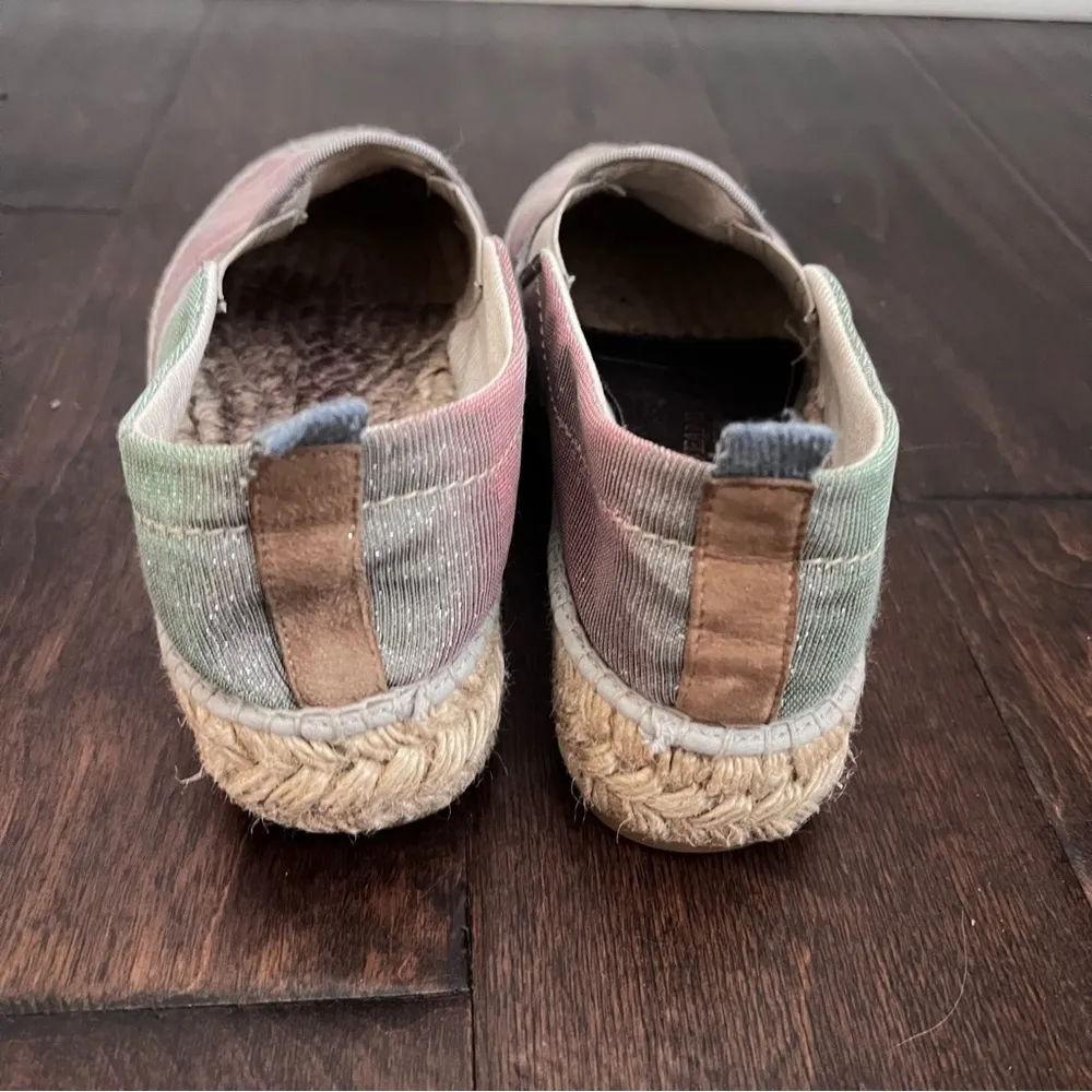 Trussardi Jeans espadrilles platform iridescent shimmer 38 Silver Size 7 - Image 4