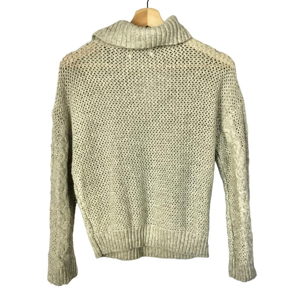 Urban Outfitters UO Chunky Cable Knit V-Neck Cowl Neck Sweater XS - Image 3