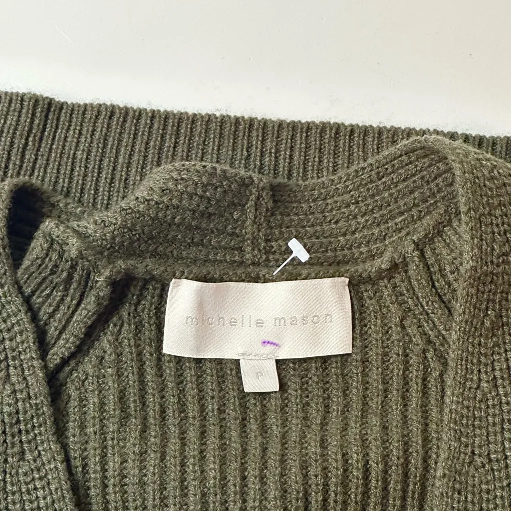 Michelle Mason Cold-Shoulder Ribbed Wool And Cashmere-Blend Sweater Green Small - Image 10