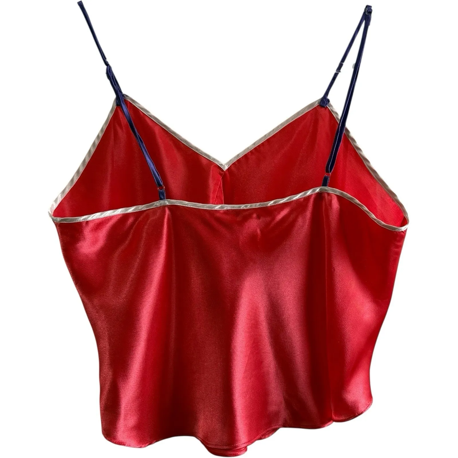 Victoria's Secret Camisole Red Silky‎ Tank Gold Label Lingerie Y2K 90s L Vintage - Image 2