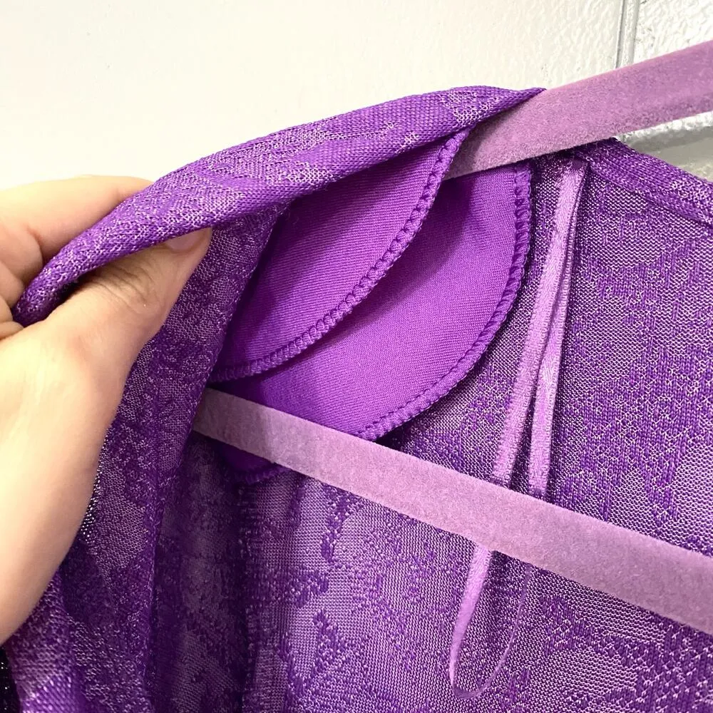 Zara Blogger Favorite Purple Floral  Short Wrap Front Long Sleeve Dress S - Image 6