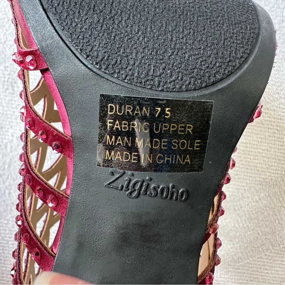 Zigi, Soho Duren cranberry red glittered bootie heels women’s size 7.5. - Image 6