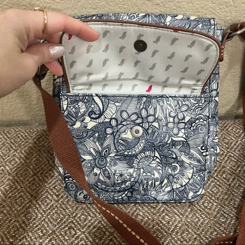 SAKROOTS Navy Blue Spirit Desert Artist Circle Cross Body Messenger Bag Purse - Image 3