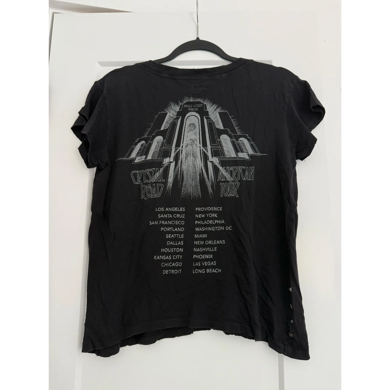 $198 Current Elliott Crystal Road Stud Tour Tee - Image 8