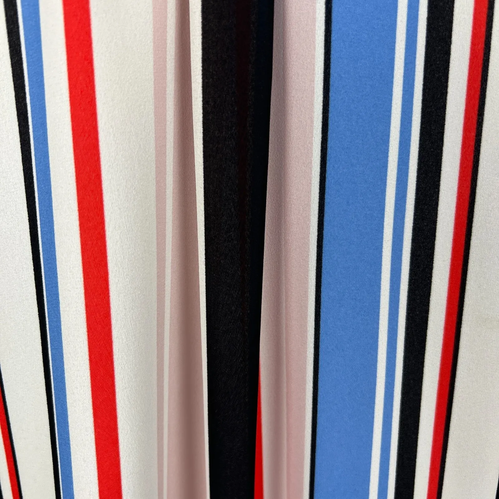 Express Portofino Slim Shirt Women L Stripe Ruffle Collar Multicolor Long Sleeve - Image 9