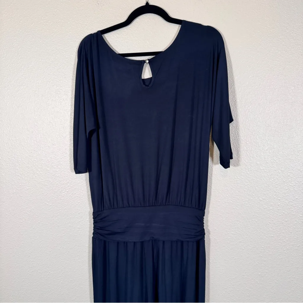 Soft Surroundings Black Wide Leg Jumpsuit Womens S Jersey Knit Fall Comfortable - Image 3