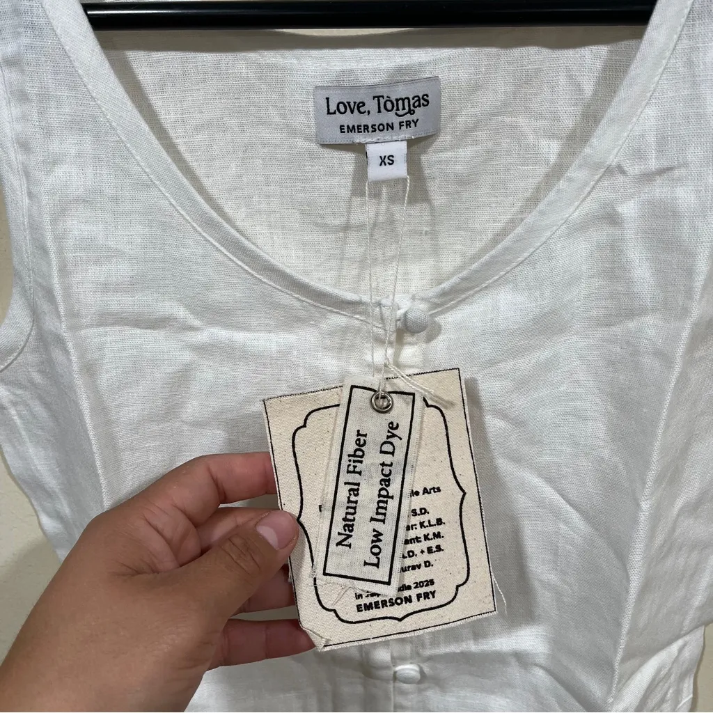 NWT Love Tomas by Emerson Fry size XS White V - Image 2
