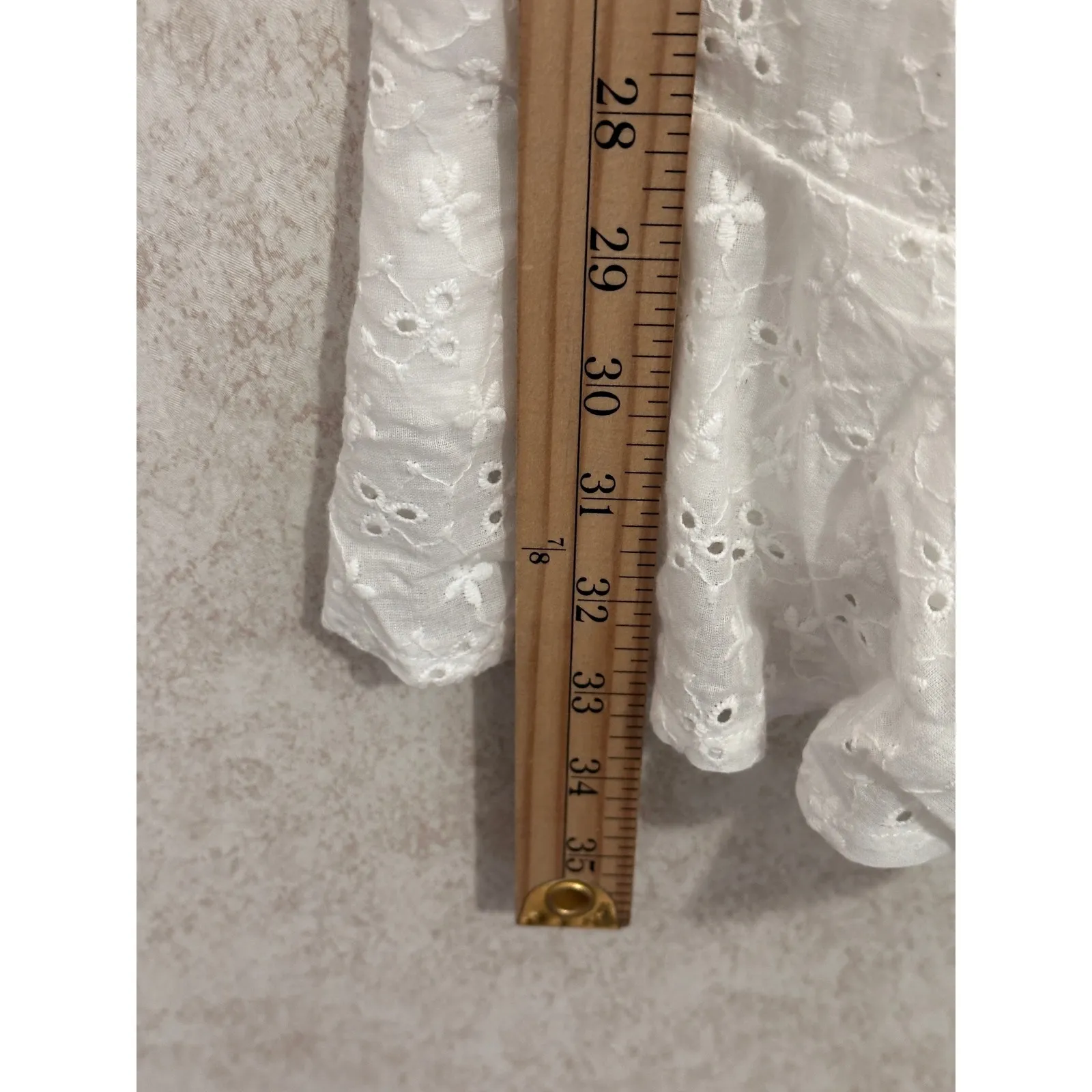 Petal+Pup Lulani White‎ Eyelet Frill Mini Dress Knot Twist Womens Size Large NWT White - Image 3