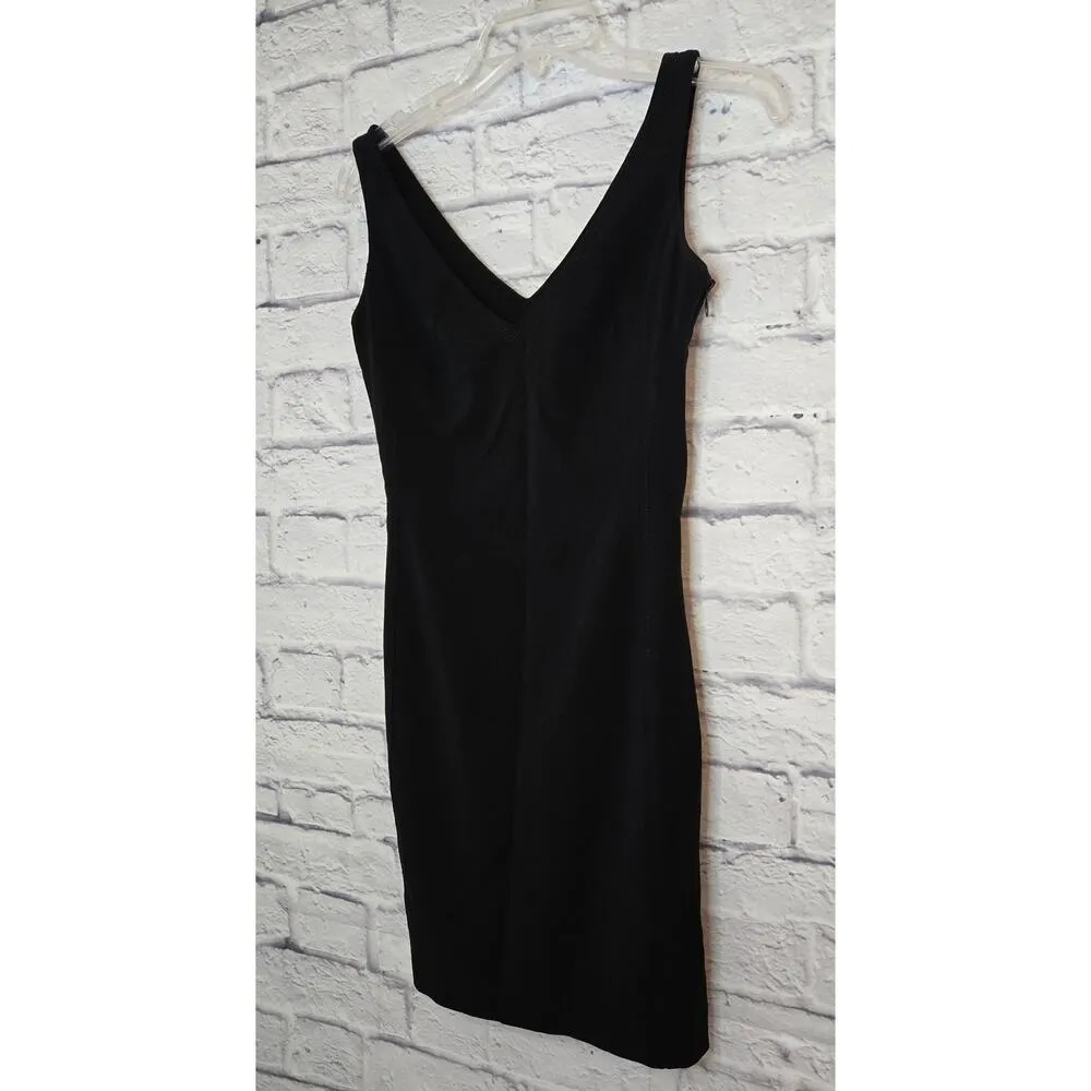 Piazza Sempione short mini black sleeveless wool dress size 38 or 8 cocktail - Image 2