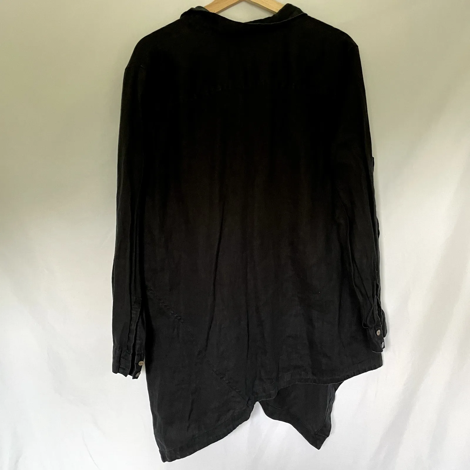 J.Jill love linen black button down top women's size XL petite 100% linen light - Image 8