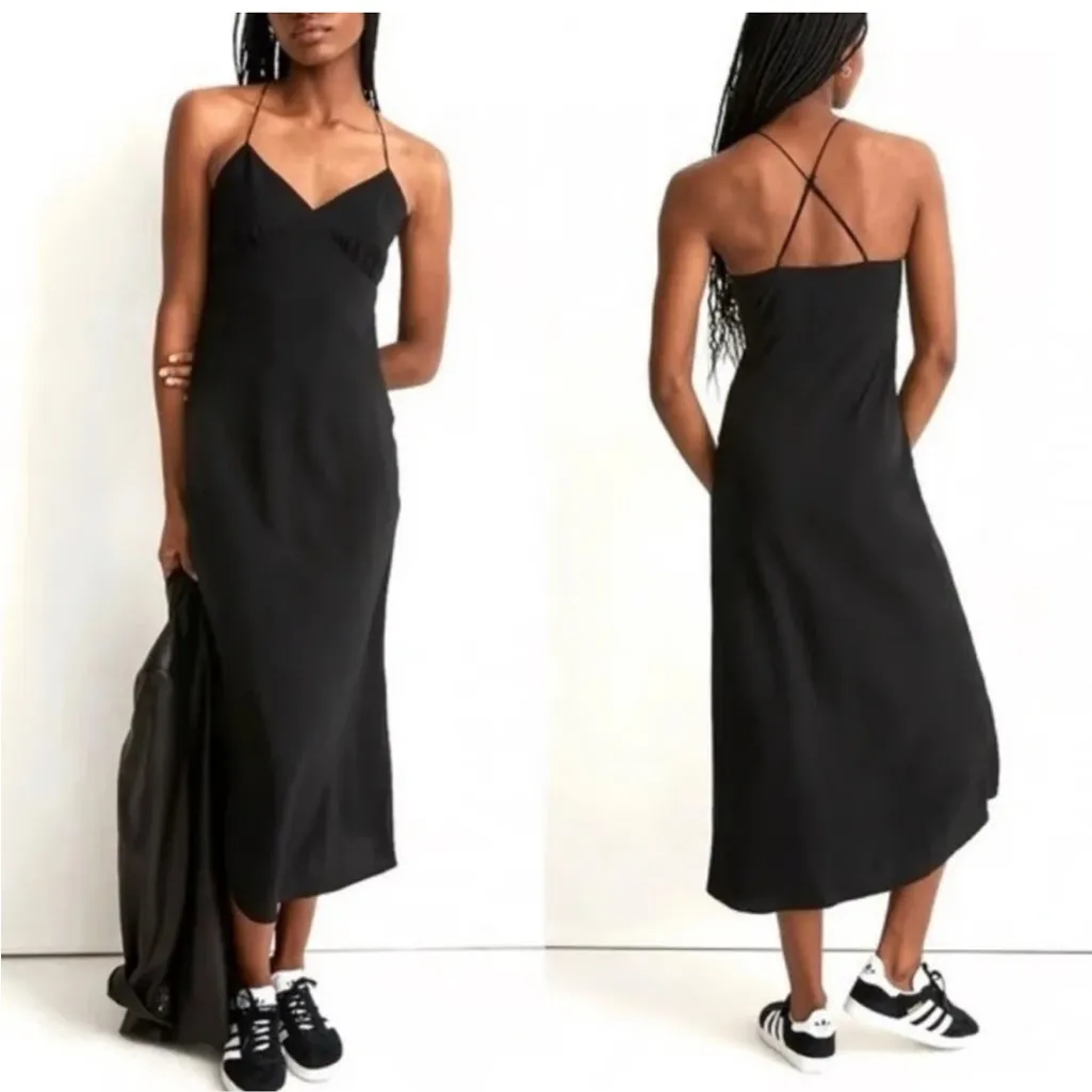 Madewell black Layton Midi Slip Dress nwt 10 - Image 2