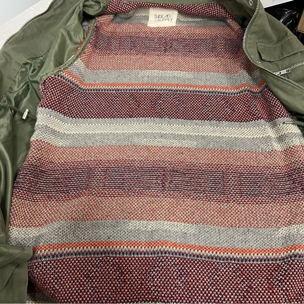 Thread & Supply olive green vest jacket size small aztec southwestern utility - Image 9