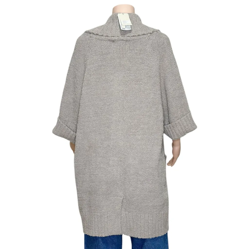 Barefoot Dreams CozyTwist Short Sleeve Sweater Coat, Beach Rock, 1X - Image 7