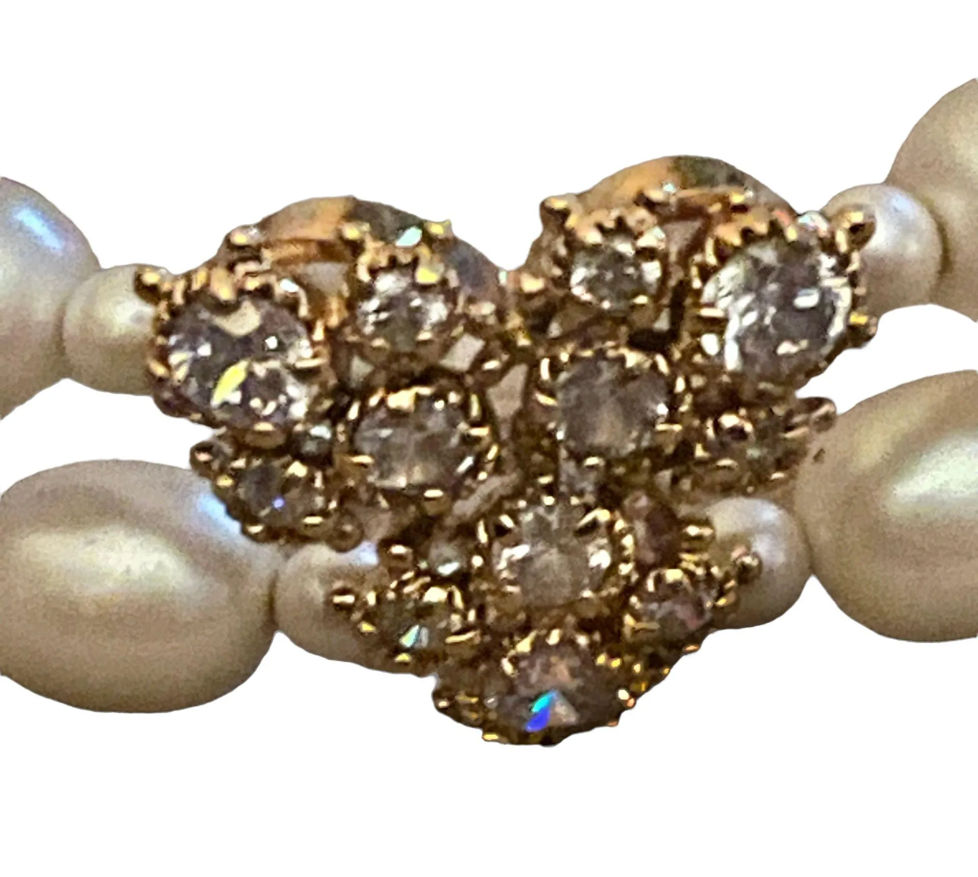 Doubled Pearl Stretch Bracelet Silver - Image 3