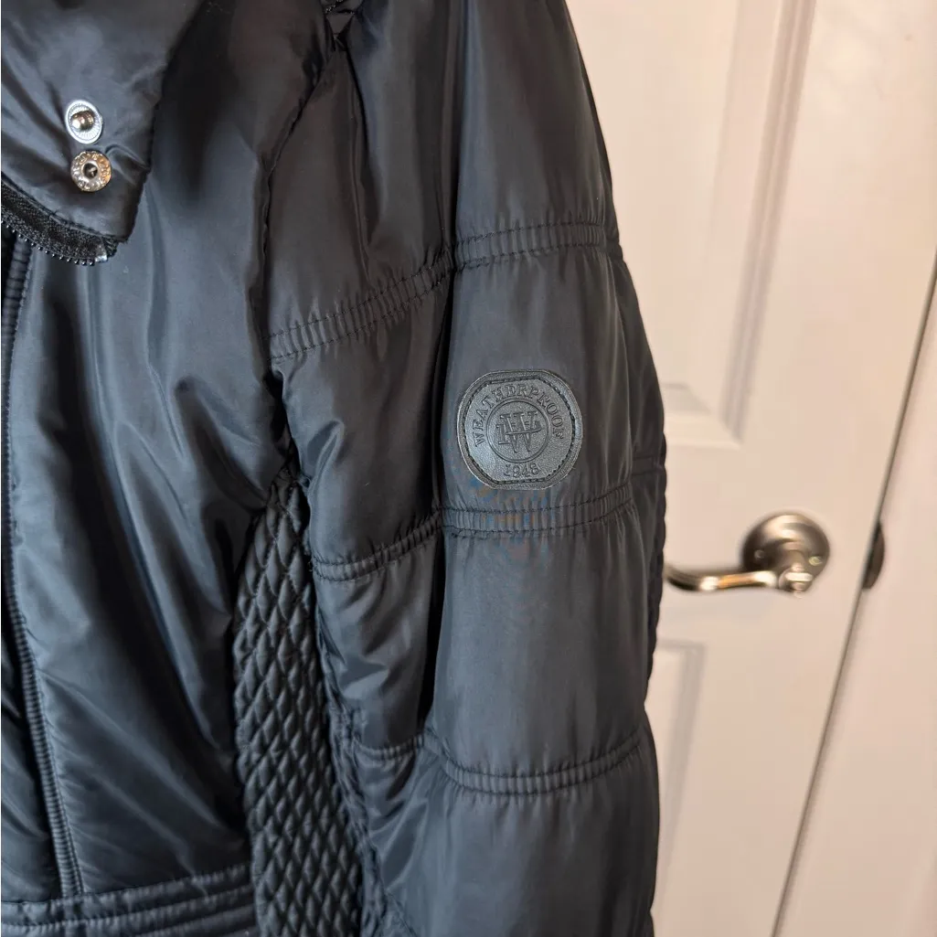 Weatherproof Black Long Puffer Coat 2X Plus Fleece Lined Stretch Winter - Image 3