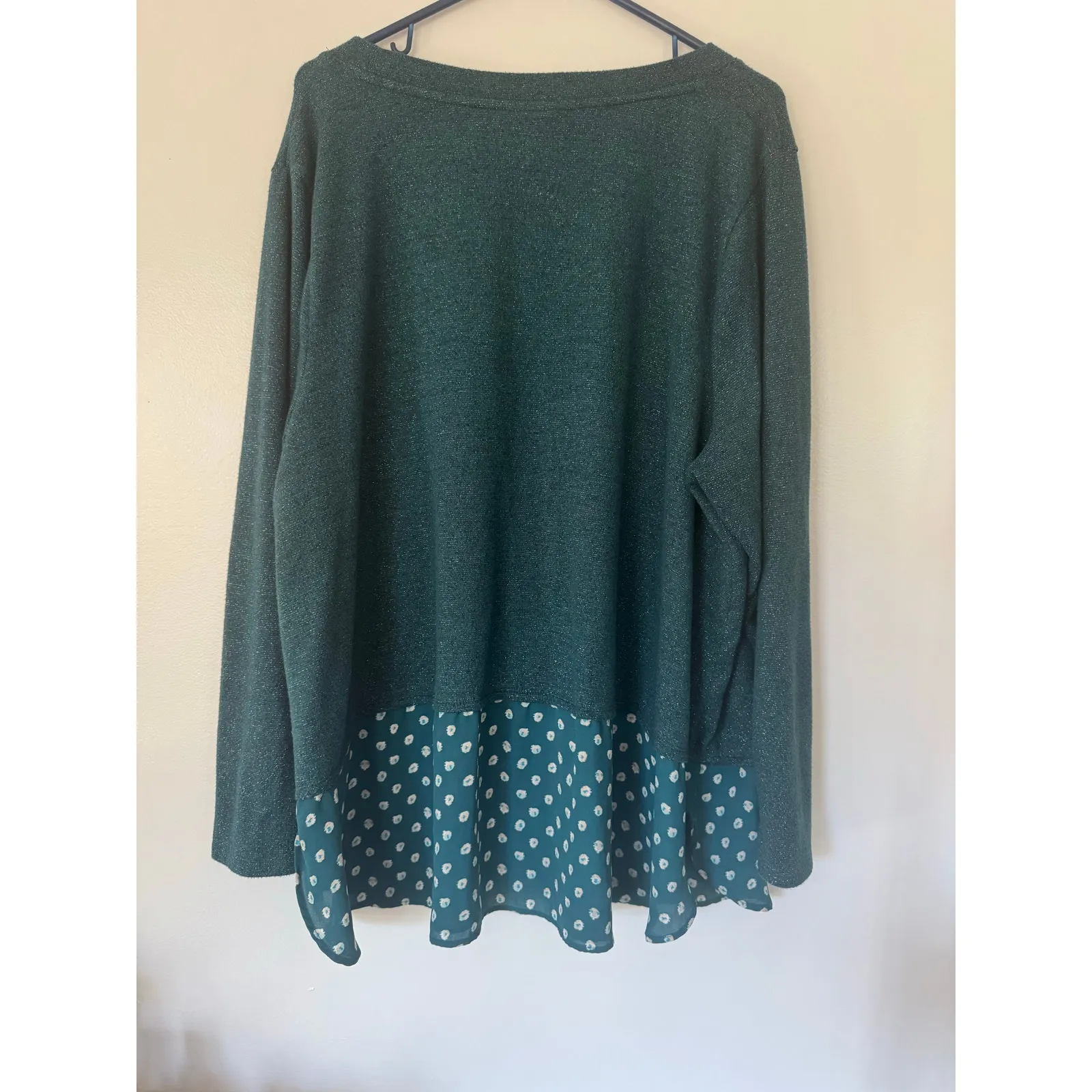 EVRI Plus Size Polka Dot Blouse Spring Green with‎ Shimmer 3x - Image 3