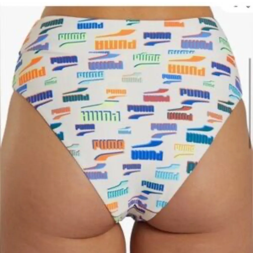 Puma  Women's Colorful Logo Bikini Bottom Size Medium NWT - Image 2