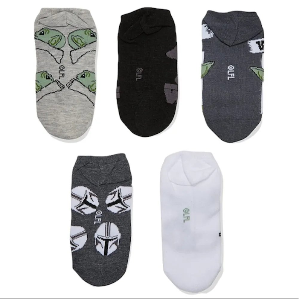 Star Wars The Mandalorian Baby Yoda No Show Socks, 5 Pairs - Image 2