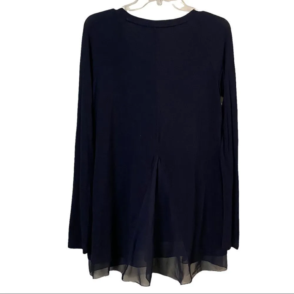 Philosophy Black Knit Tunic Long Sleeve Top Size Small - Image 2