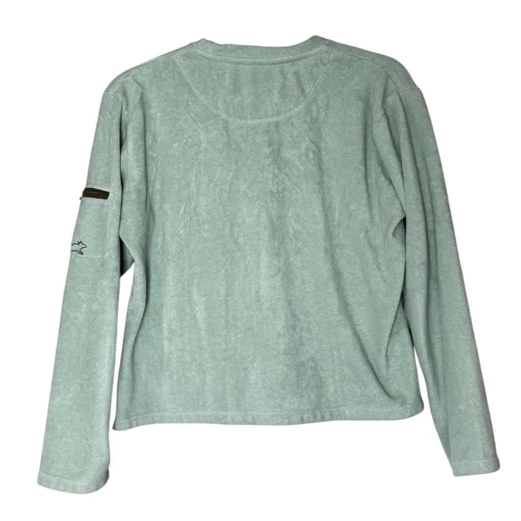 Horny Toad & Co Fleece Sweater Women's Green Outdoors Pullover Zip Arm Pocket - Image 2
