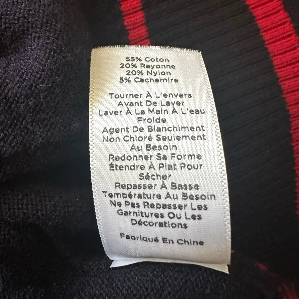 Talbots Soft Cotton Blend Knit Nautical Navy Cardigan Sweater Red Anchor Buttons - Image 9