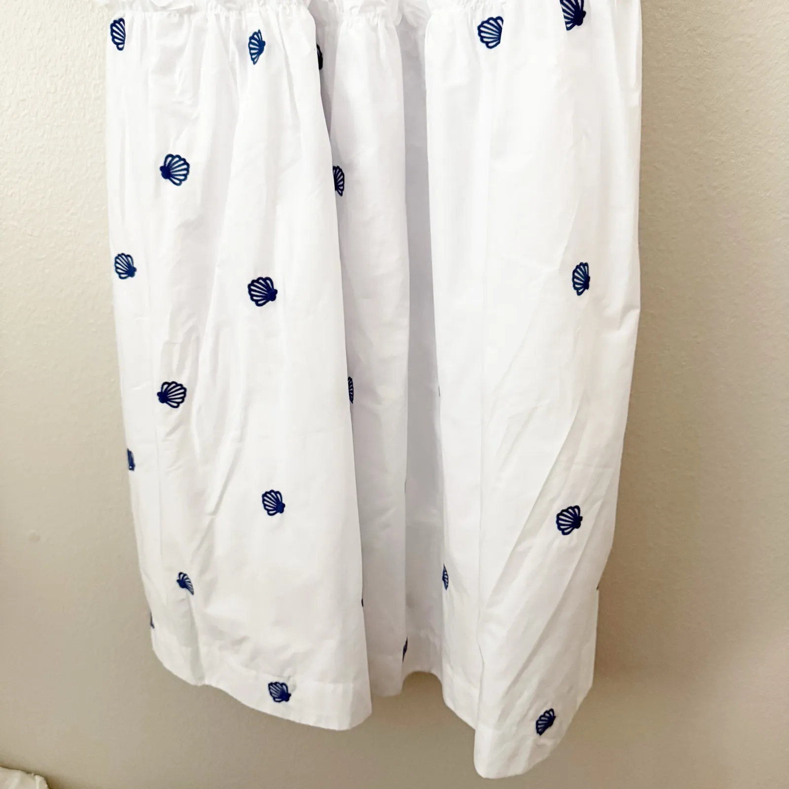 JOIE x ANTHROPOLOGIE | Cotton Blue Seashell White  Dress Embroidered NWT | XL - Image 7