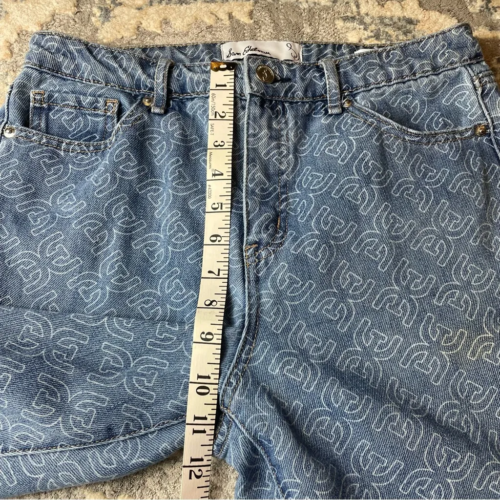 Sam Edelman Blue Patterned Straight Leg Jeans - Image 3