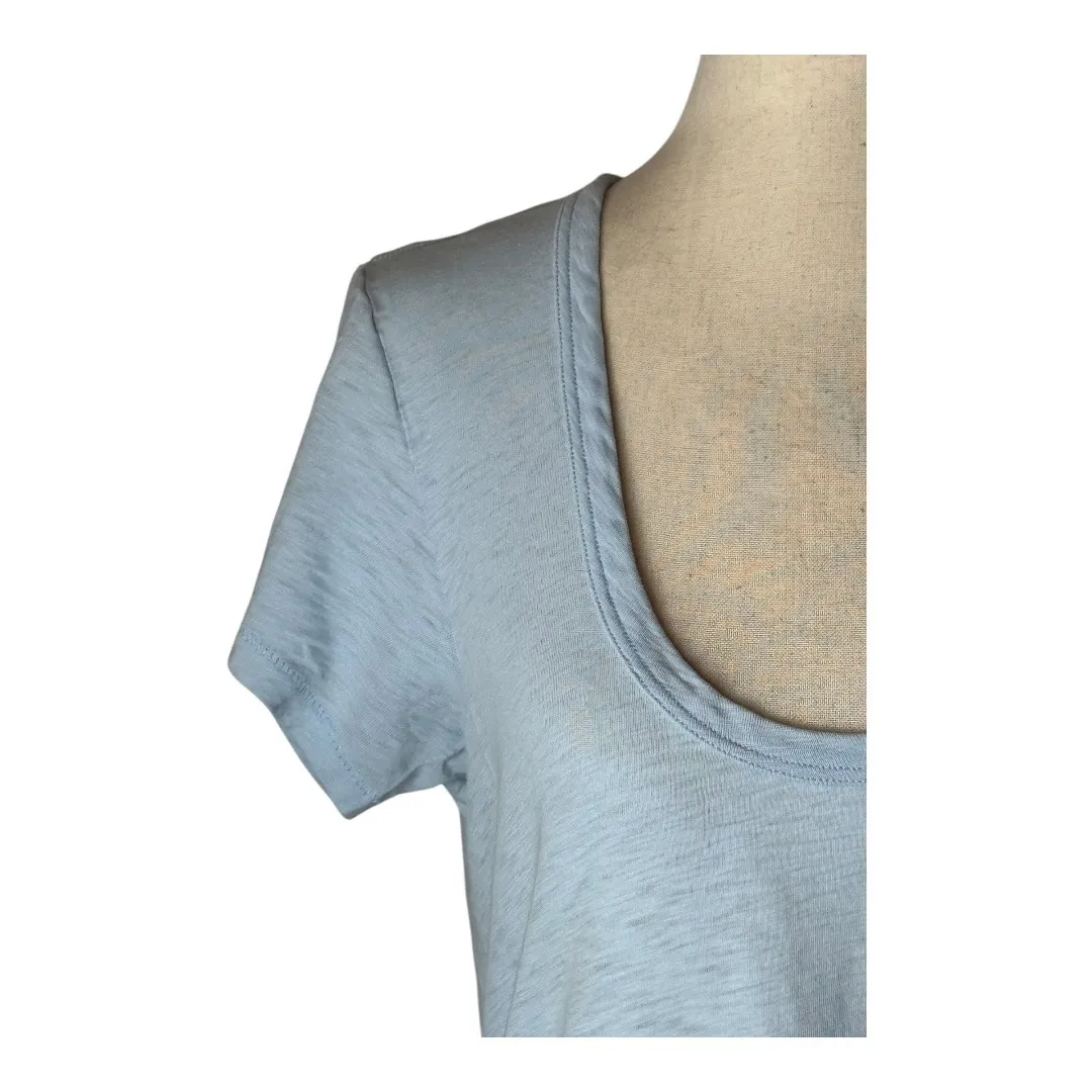 Rag & Bone Shirt Women Small Blue Pima Cotton U Neck Short Sleeve Tee Athleisure - Image 6