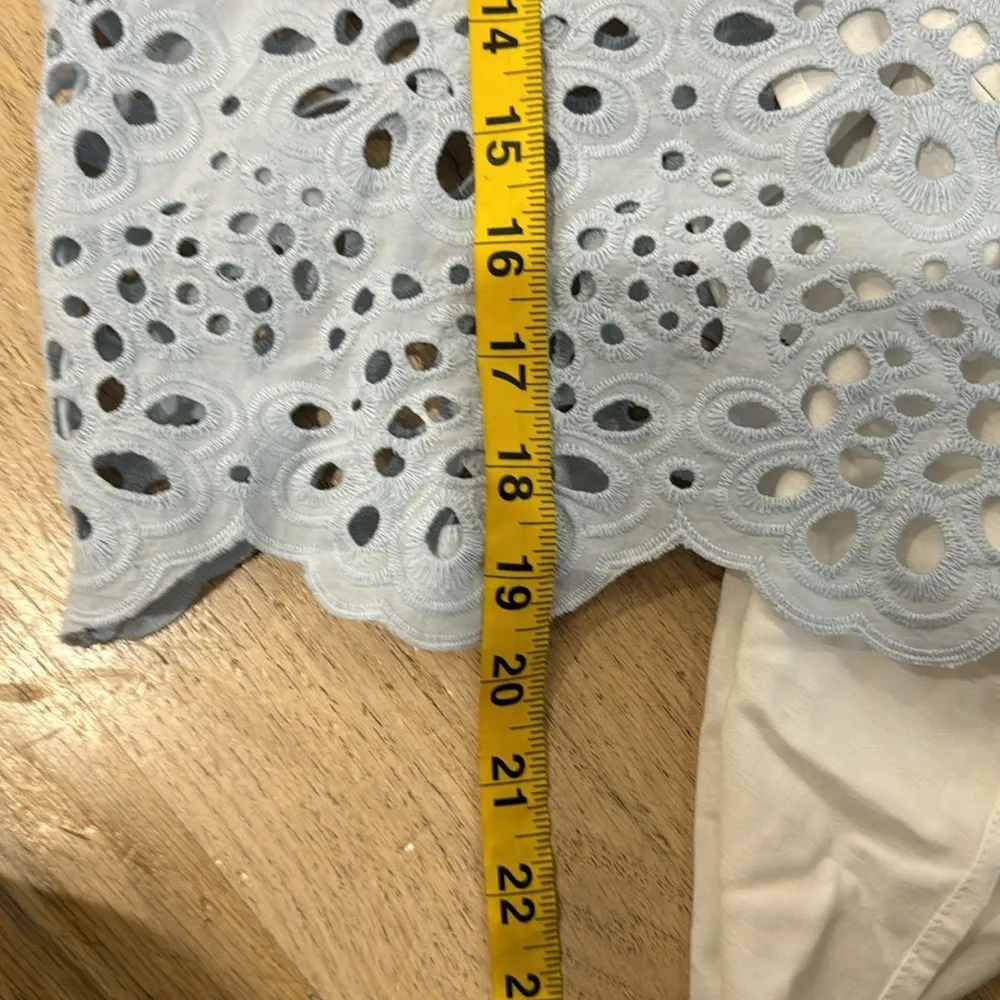 Maje guipure shirt with collar in blue sky - Image 12