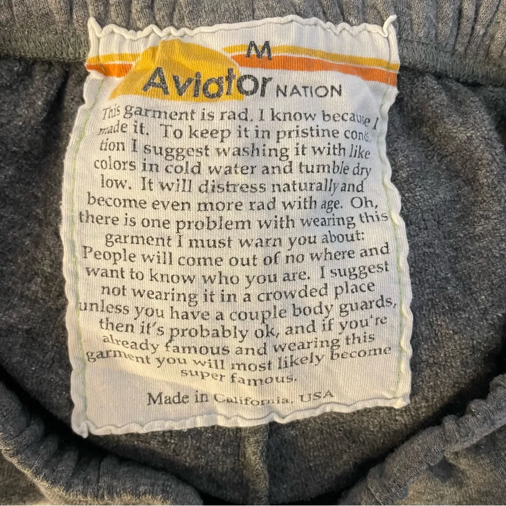 Aviator Nation Gray Women's Shorts with Rainbow Stripe medium - Image 5