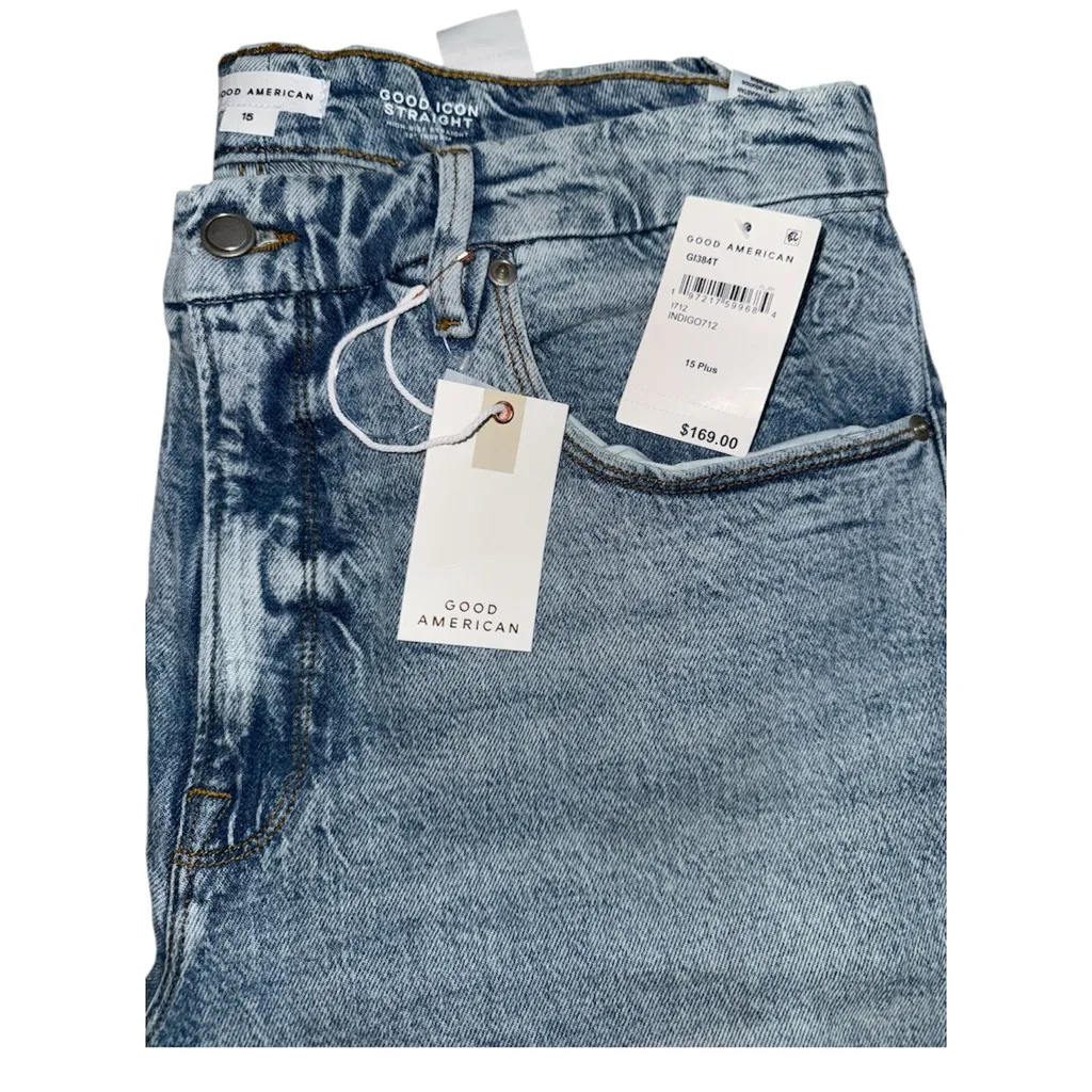 Good American Good Icon Straight-Leg Jeans | Size 15 Plus - Image 6