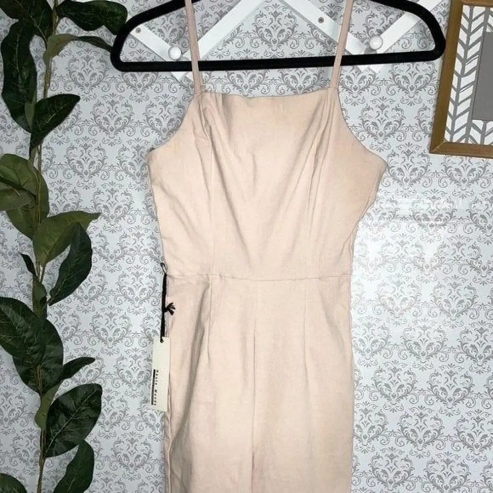NWT Haute Monde women’s Small Cami  Jumpsuit cream Bodycon stretchy  sleeveless - Image 5