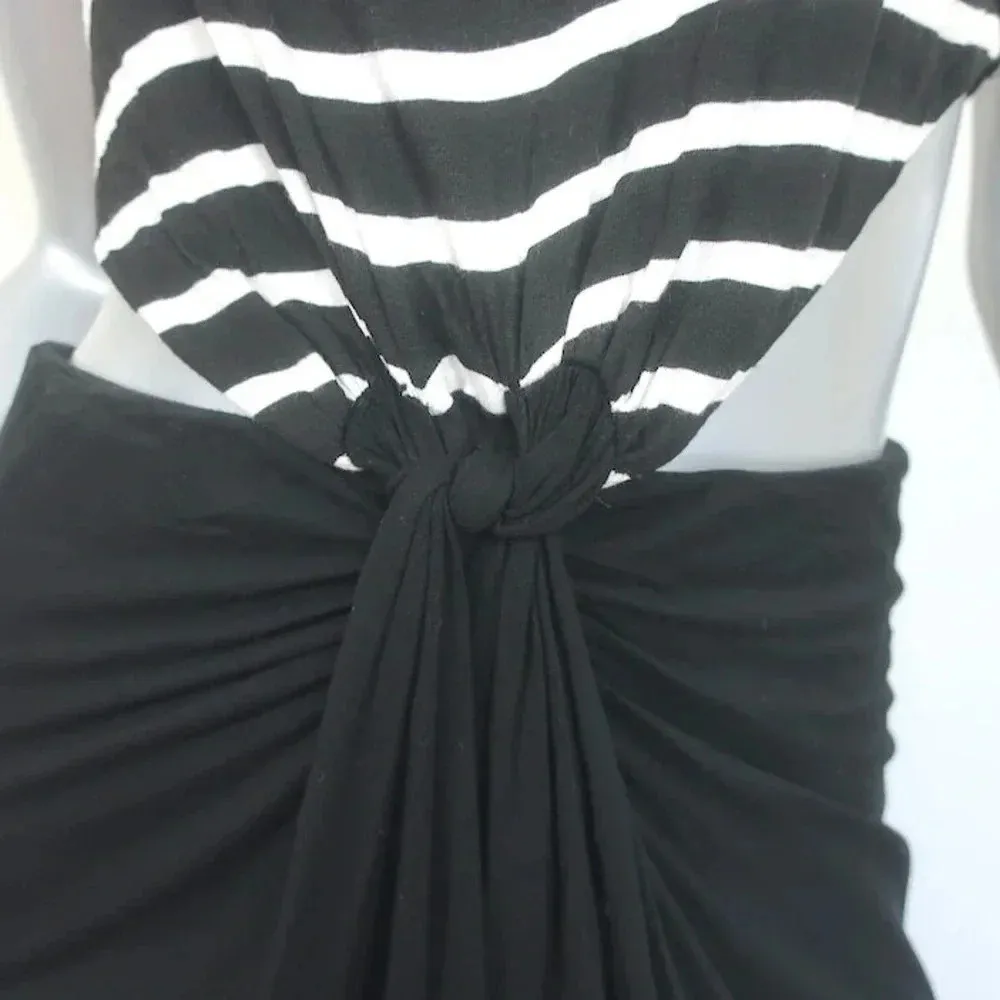 A.L.C. Cutout Maxi Dress Alejandro Black & White Striped Jersey Size XS - Image 4
