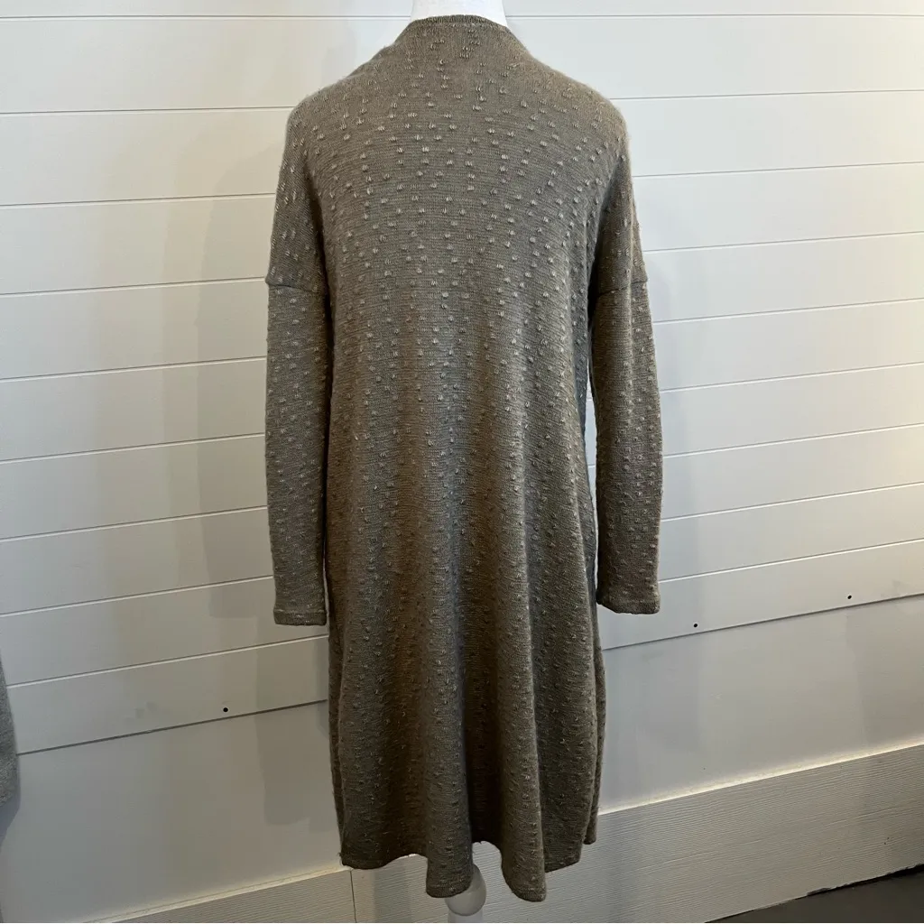 Women’s Clean Girl Open-Front Cardigan Taupe Popcorn Style Neutral Minimalist S - Image 7