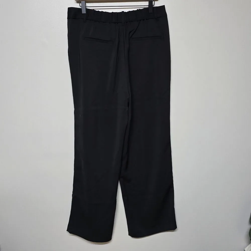 Quince Stretch Crepe Pleated Wide Leg Pants in Black sz 14 Women's NWT - Image 8