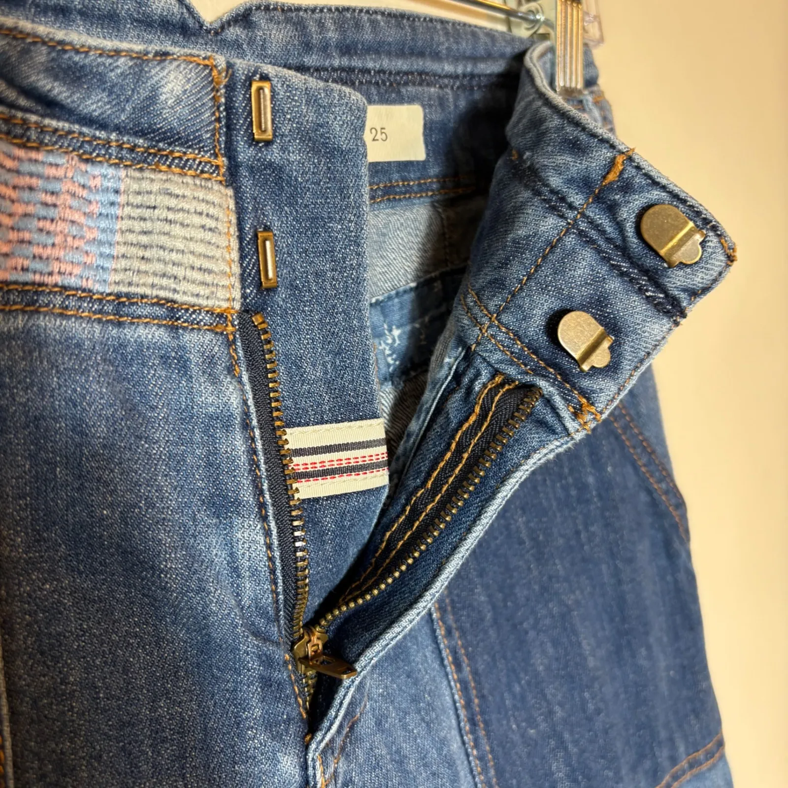 Pilcro & the Letterpress Patchwork Carpenter Jeans Straight Size 25 - Image 7