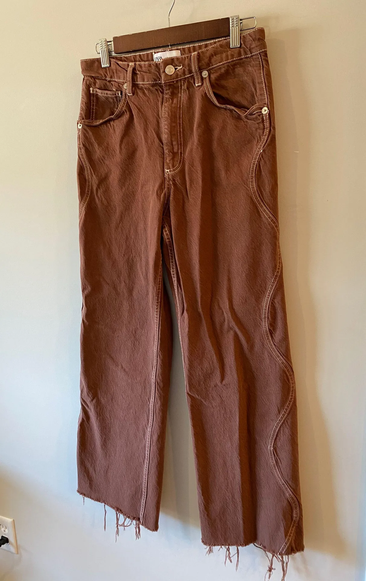 Brown Wide Leg Jeans - Image 2