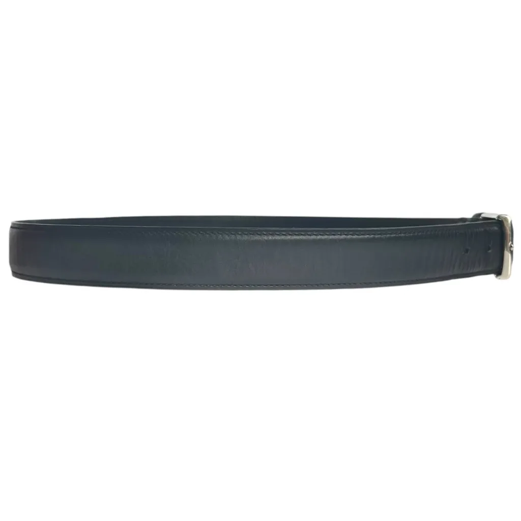 Ermenegildo Zegna Black Leather Belt Waist 37 - Image 4